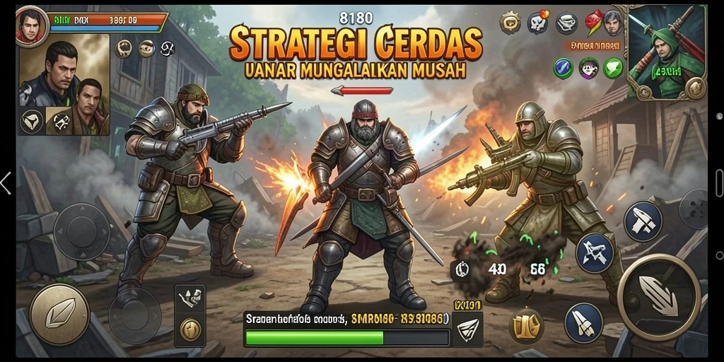 Tangkapan layar menampilkan aksi strategi mendebarkan dalam 8180.