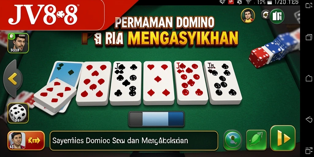 Tampilan gameplay <strong>JV88</strong> yang menarik dan menyenangkan saat bermain Domino.