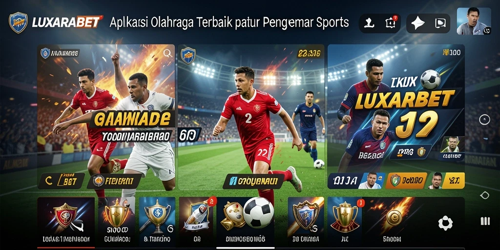 Tampilan interaktif LUXARABET saat permainan olahraga berlangsung.