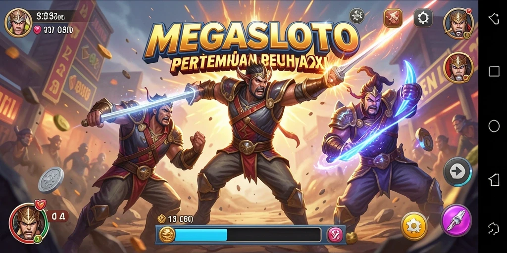 Tampilan seru dari gameplay MEGASLOTO yang mendebarkan