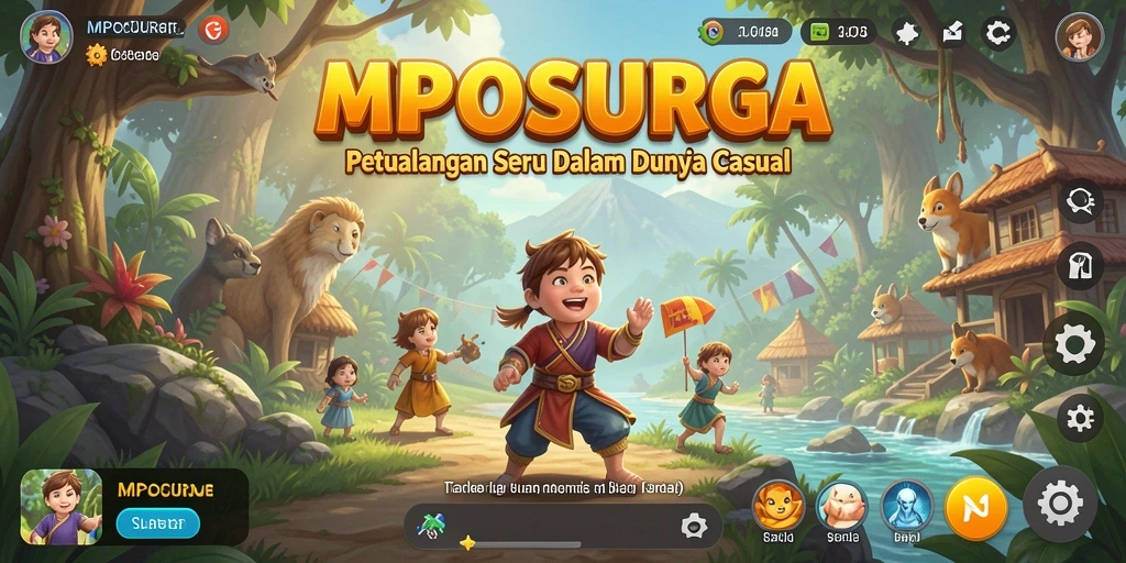 Tampilan gameplay yang ceria dan penuh petualangan di MPOSURGA.