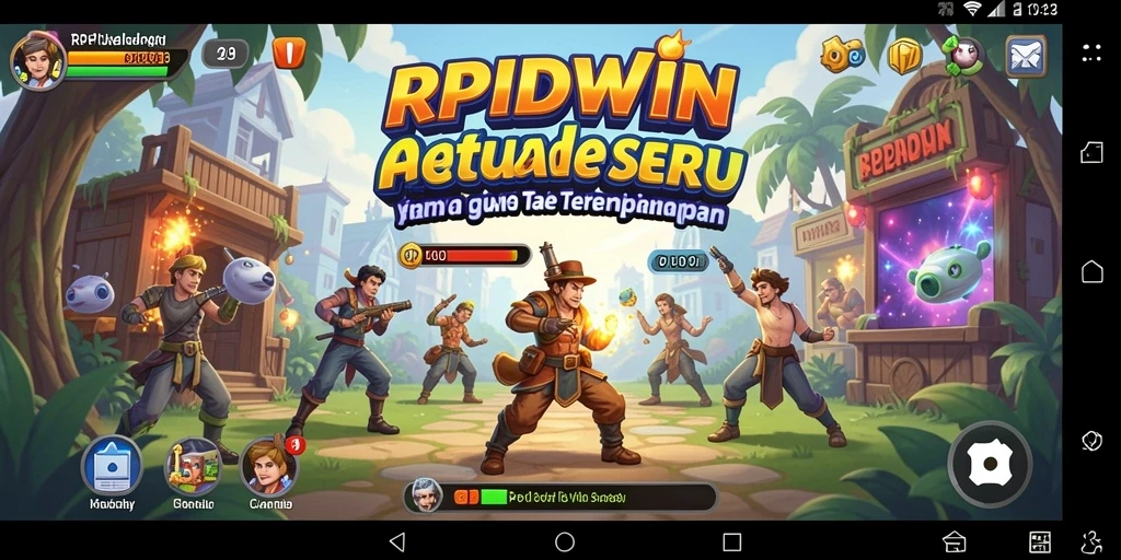 Screenshot RPIDWIN menampilkan karakter heroik dalam aksi gameplay Arcade.