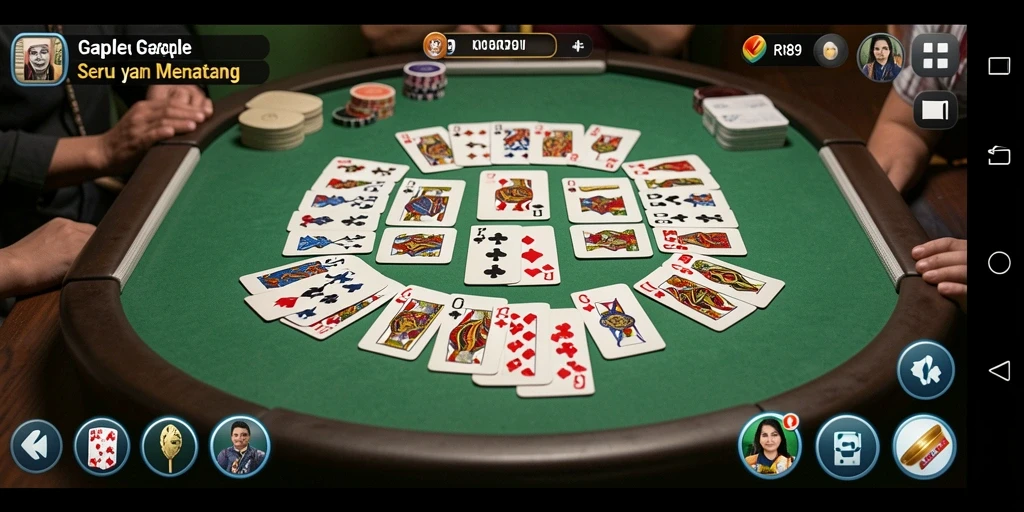 Tampilan gameplay Gaple yang penuh warna dan interaktif.