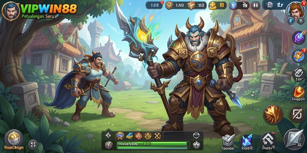 Tampilan gameplay RPG yang epik dan penuh aksi di VIPWIN88.